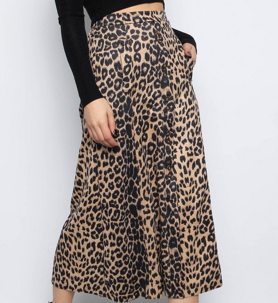 Leopard Midi Skirt